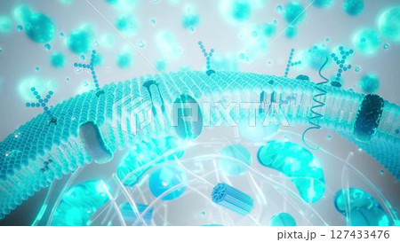 Cell_membrane_blueのイラスト素材 [127433476] - PIXTA
