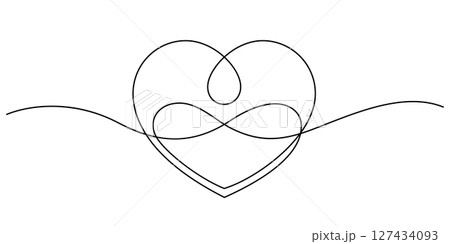 heart shape love emotion infinity sign one line continuous heart shape love emotion infinity sign one line continuous 127434093