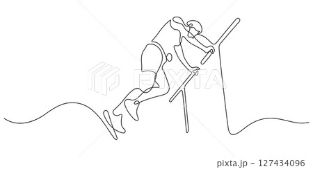 running warm up before workout one line continuous drawing 127434096