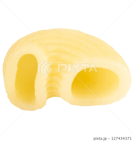 macaroni on white background pile food 127434371