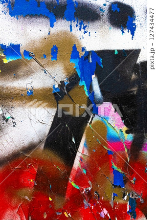 Colorful Abstract Graffiti Texture with Bold 90s Street Art Vibe 127434477