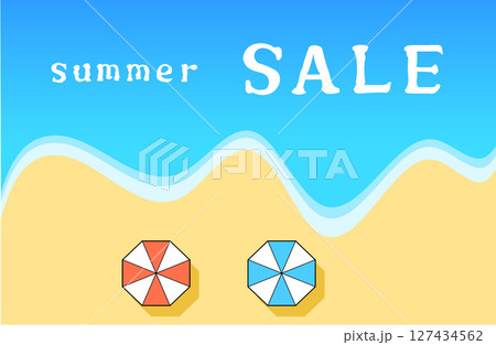 夏の海の背景サマーセール 127434562