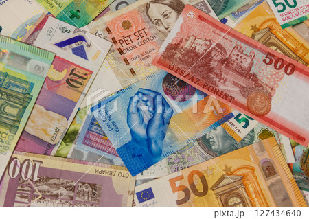 Background of currencies from different european countries Background of currencies from different european countries 127434640