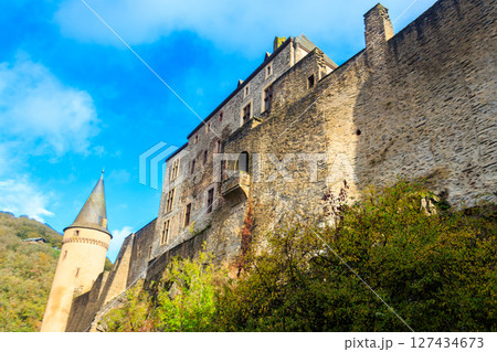 View of Vianden castle in Luxembourg View of Vianden castle in Luxembourg 127434673