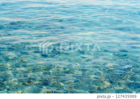 Underwater Serenity Glimpses of Pebbles Through Azure Waters, a Tranquil Ocean Scene Underwater Serenity Glimpses of Pebbles Through Azure Waters, a Tranquil Ocean Scene 127435009
