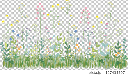 刺繡風格野花插畫 刺繡風格野花插畫 127435307