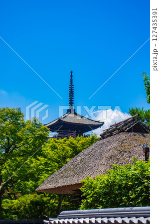 【京都風景】法観寺　美しいシルエットの八坂の塔 127435391