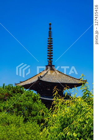 【京都風景】法観寺　美しいシルエットの八坂の塔 127435416