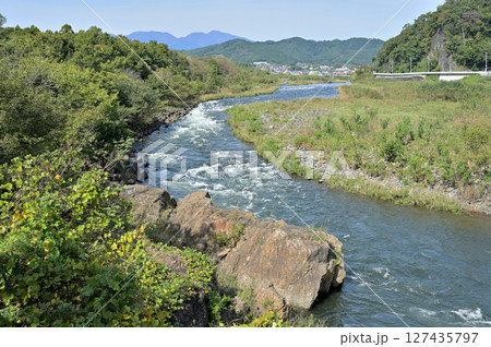 桐生散歩：渡良瀬川の流れ　群馬県桐生市 127435797