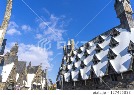 Osaka, Japan - Dec 30,2022 : The Wizarding World of Harry Potter in Universal Studios Japan  in Osaka, Japan on Dec 30,2022. 127435858