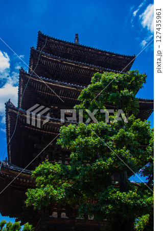 【京都風景】法観寺　美しいシルエットの八坂の塔 127435961