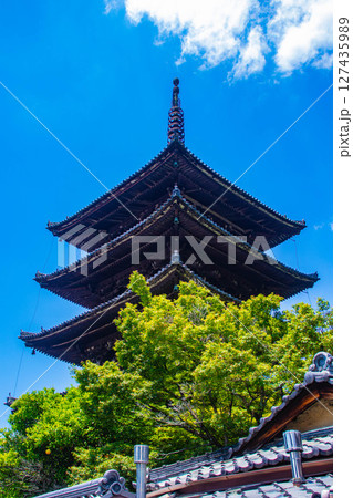 【京都風景】法観寺　美しいシルエットの八坂の塔 127435989