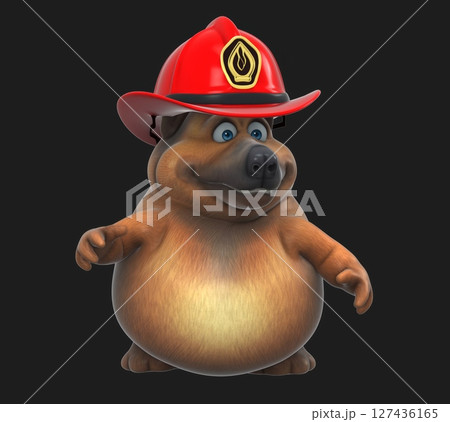 Fun 3D cartoon firefighter dog (on alpha) 127436165