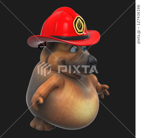 Fun 3D cartoon firefighter dog (on alpha) 127436166