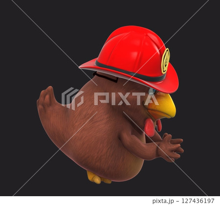 Fun 3D cartoon firefighter chicken (on alpha) Fun 3D cartoon firefighter chicken (on alpha) 127436197