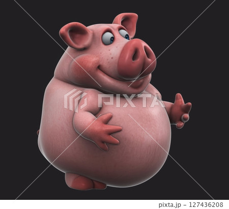 Fun 3D cartoon pig talking (with alpha channel) Fun 3D cartoon pig talking (with alpha channel) 127436208