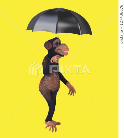 Fun 3D cartoon money animation with an umbrella (with alpha channel included) 127436676