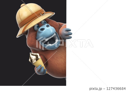 Fun 3D cartoon safari orang outan (on alpha) Fun 3D cartoon safari orang outan (on alpha) 127436684