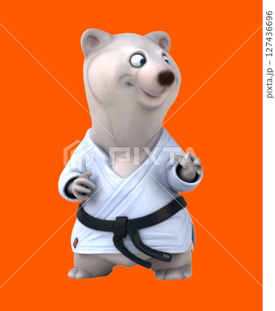 Fun 3D cartoon karateka bear (with alpha channel) Fun 3D cartoon karateka bear (with alpha channel) 127436696