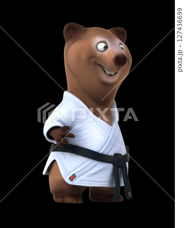 Fun 3D cartoon karateka bear (with alpha channel) Fun 3D cartoon karateka bear (with alpha channel) 127436699