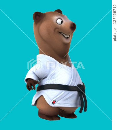 Fun 3d cartoon bear waving (with alpha channel) Fun 3d cartoon bear waving (with alpha channel) 127436710