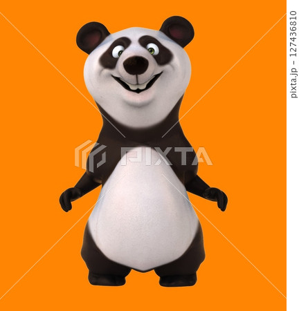 Fun 3d cartoon panda waving (with alpha channel) Fun 3d cartoon panda waving (with alpha channel) 127436810