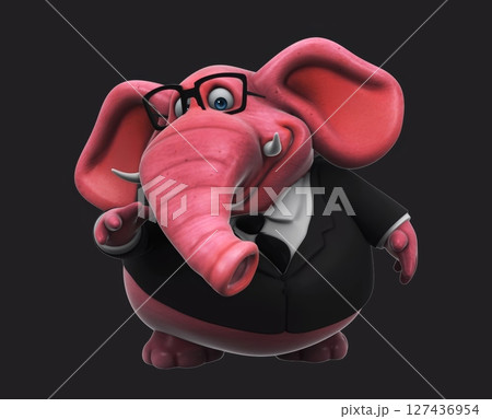 Fun 3D cartoon elephant talking (with alpha channel) 127436954