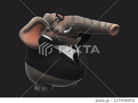 Fun 3D cartoon elephant talking (with alpha channel) Fun 3D cartoon elephant talking (with alpha channel) 127436958