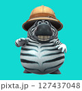 Fun 3D cartoon safari zebra (on alpha) 127437048