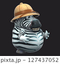 Fun 3D cartoon safari zebra (on alpha) 127437052