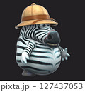 Fun 3D cartoon safari zebra (on alpha) 127437053