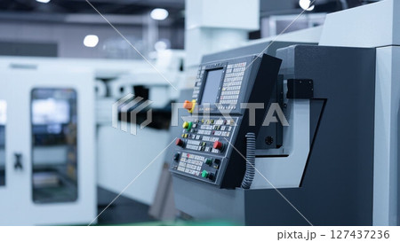 Close up CNC milling machine 127437236