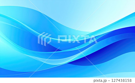 《AI画像》青い波のイメージの背景素材 127438158