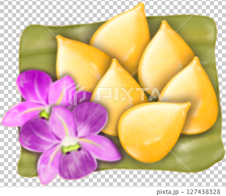 Thai Traditional Desserts Cute Collection hand drawn style illustrations. 127438328