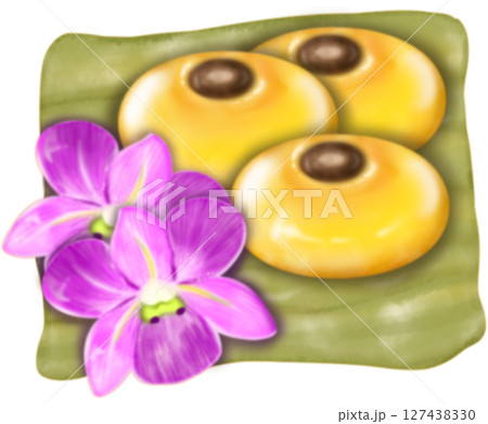 Thai Traditional Desserts Cute Collection hand drawn style illustrations. 127438330