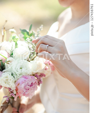 Bridal Elegance with Diamond Sparkle Bridal Elegance with Diamond Sparkle 127438761