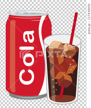 罐裝果汁_可樂(罐裝和玻璃杯) 罐裝果汁_可樂(罐裝和玻璃杯) 127438930