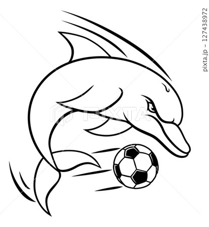 Dolphin Animal Soccer Football Sports Team Mascot 127438972