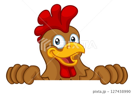 Chicken Rooster Cockerel Bird Cartoon Character Chicken Rooster Cockerel Bird Cartoon Character 127438990