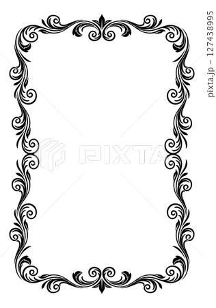 Filigree Heraldic Crest Motif Floral Pattern Frame Filigree Heraldic Crest Motif Floral Pattern Frame 127438995