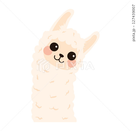 Cartoon Illustration of a Cute Llama 127439007