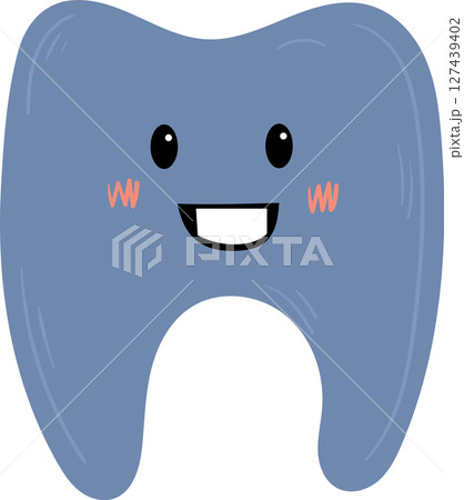 A cartoon illustration of a smiling tooth with cute facial expressions. A cartoon illustration of a smiling tooth with cute facial expressions. 127439402