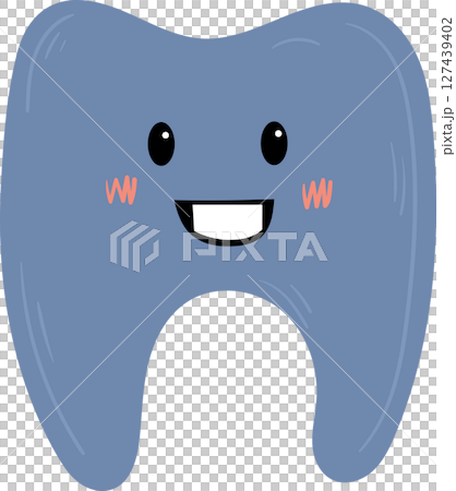 A cartoon illustration of a smiling tooth with cute facial expressions. A cartoon illustration of a smiling tooth with cute facial expressions. 127439402