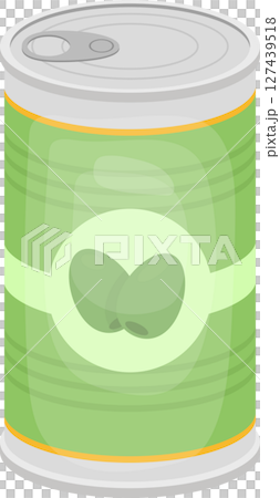 A cartoon rendering of a can of olives with a pull top lid in light green. 127439518