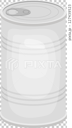 A simple, clean illustration of a silver or white metal food storage can. A simple, clean illustration of a silver or white metal food storage can. 127439523