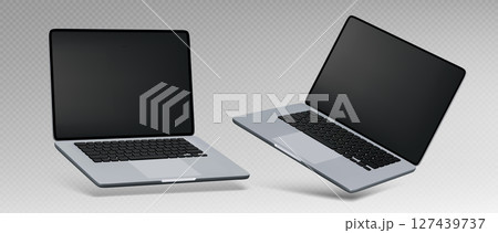 3d silver laptop mockup computers 127439737