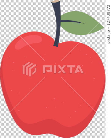 Cartoon illustration of a red apple with a stem and leaf, isolated. Cartoon illustration of a red apple with a stem and leaf, isolated. 127439772