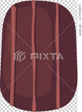 Stylized loaf with dark crust and lighter colored vertical striations. 127439957