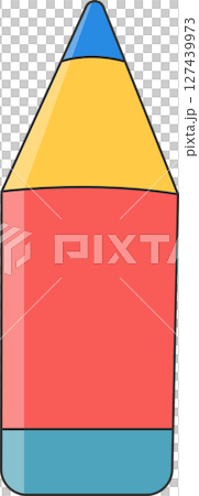 Colorful illustration of a crayon with a blue tip and red body. Colorful illustration of a crayon with a blue tip and red body. 127439973