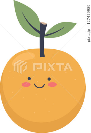 Cheerful fruit character with leaves, a delightful and vibrant illustration. Cheerful fruit character with leaves, a delightful and vibrant illustration. 127439989